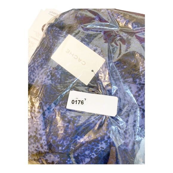 Cache Snake Print Zipper Jumpsuit Blue Size L Sleeveless Drawstring Waist NWT - Picture 6 of 6